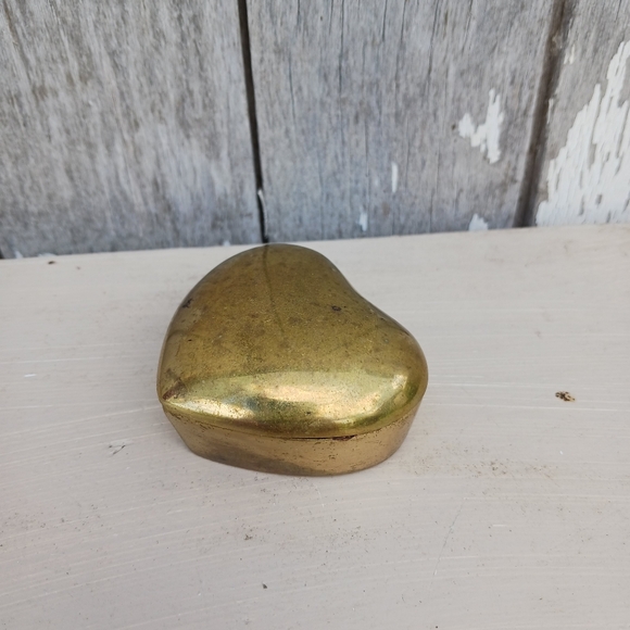 Other - VTG Brass Heart Shaped Box Jewelry Trinkets Anything Small